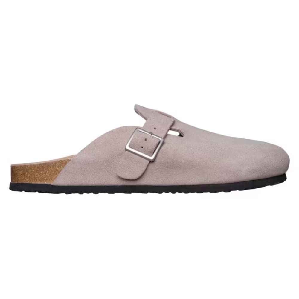 Men's Genuine Suede Clogs - Khaki